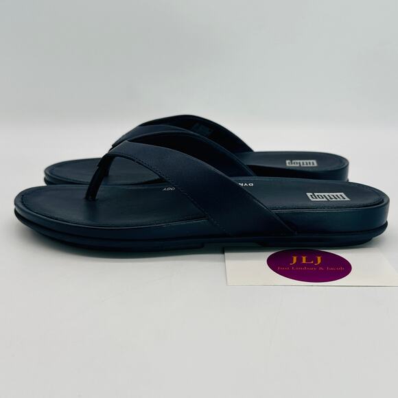 FitFlop Women's Gracie Leather Thong Flip Flop Sandals Midnight Navy Size 5 - Picture 5 of 12